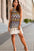 Full Size Tassel Printed Halter Neck Mini Dress - store name