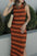Slit Striped Round Neck Sleeveless Midi Dress - store name