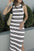 Slit Striped Round Neck Sleeveless Midi Dress - store name