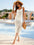 Fringe Hem Drawstring Waist Split Cover Up Dress - store name