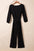 Boat Neck Tie Belt Jumpsuit