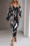 Printed Cold-Shoulder Surplice Neck Jumpsuit