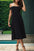Pleated Off-Shoulder Midi Dress - store name