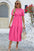 Smocked Round Neck Flounce Sleeve Midi Dress - store name