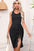 Drawstring Ruched Slit Sleeveless Dress - store name