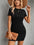Twisted Round Neck Short Sleeve Dress - store name