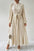 Tied Button Up Balloon Sleeve Dress - store name
