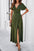 Slit V-Neck Short Sleeve Dress - store name