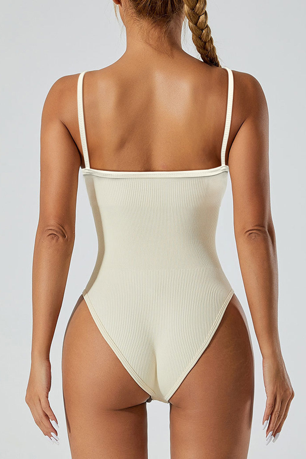 Scoop Neck Spaghetti Strap Active Bodysuit - store name