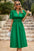 Puff Sleeve Smocked Waist Midi Dress - store name