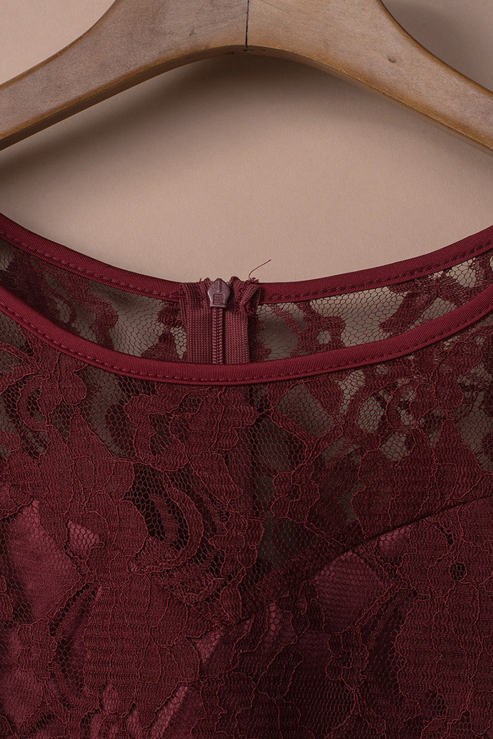 Spliced Lace High-Low Long Sleeve Dress - store name