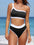 Contrast Trim One Shoulder Two-Piece Swim Set