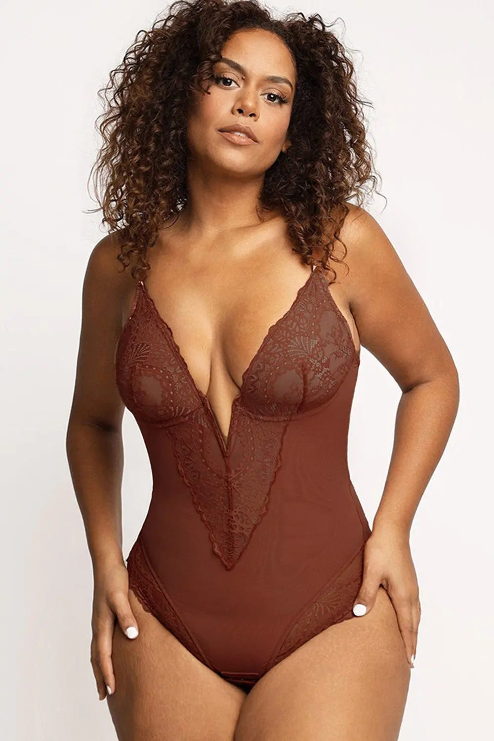 Full Size Lace Detail Sleeveless Shaping Bodysuit - store name