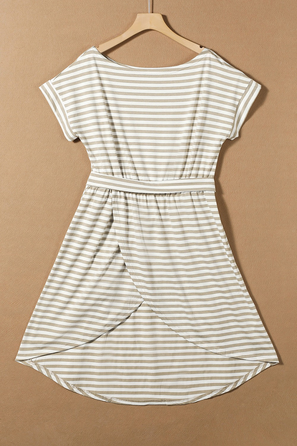 Tied Striped Cap Sleeve Dress - store name