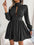 Cutout Turtleneck A-Line Mini Dress - store name