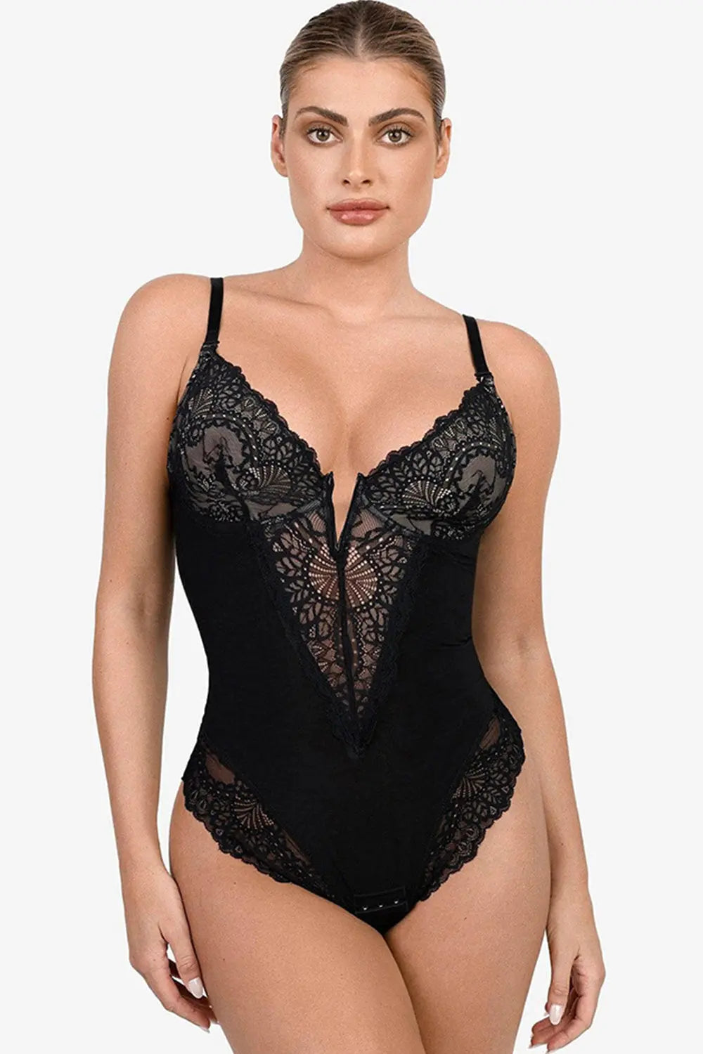 Full Size Lace Detail Sleeveless Shaping Bodysuit - store name