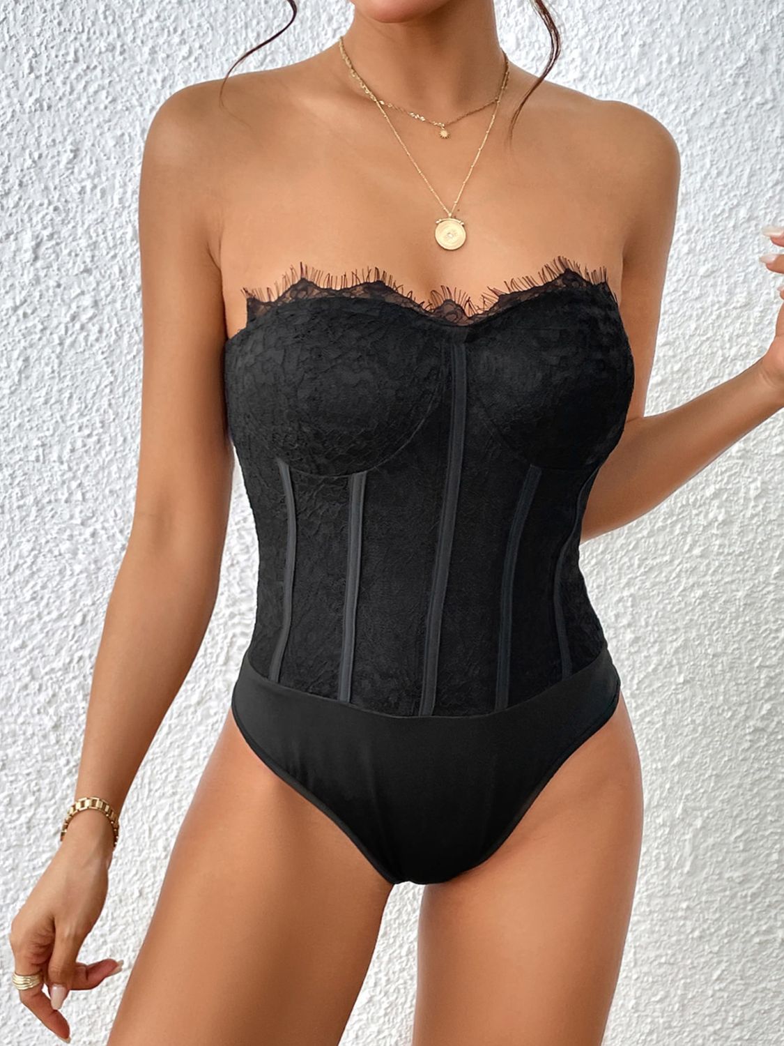 Strapless Sweetheart Neck Bodysuit - store name