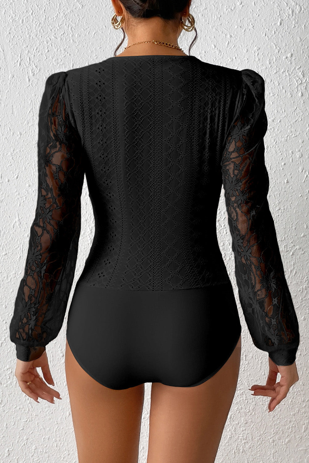 Eyelet Lace Detail Bodysuit - store name