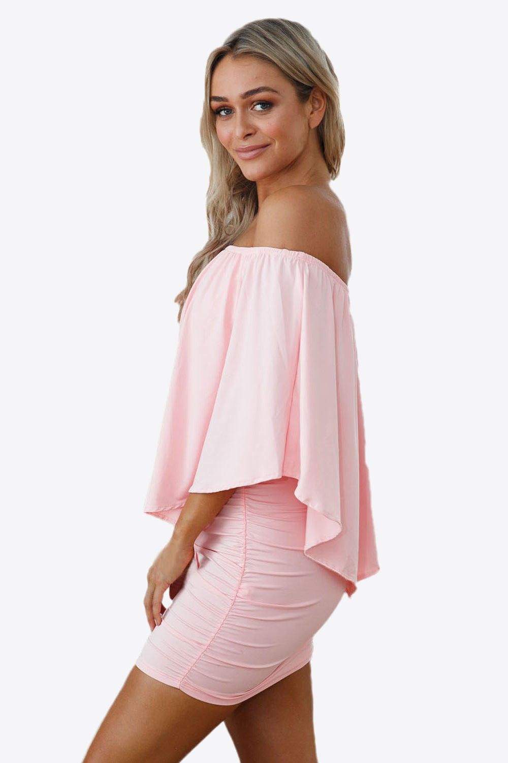 Full Size Off-Shoulder Layered Dress - store name