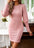 Cable-Knit Round Neck Lantern Sleeve Sweater Dress - store name