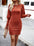 Cable-Knit Round Neck Lantern Sleeve Sweater Dress - store name