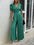 V-Neck Short Sleeve Wide Leg Jumpsuit