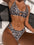 Neckholder-Bikini-Set mit Leoparden-Ausschnitt