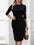 Plus Size Ruffle Trim Round Neck Long Sleeve Dress - store name