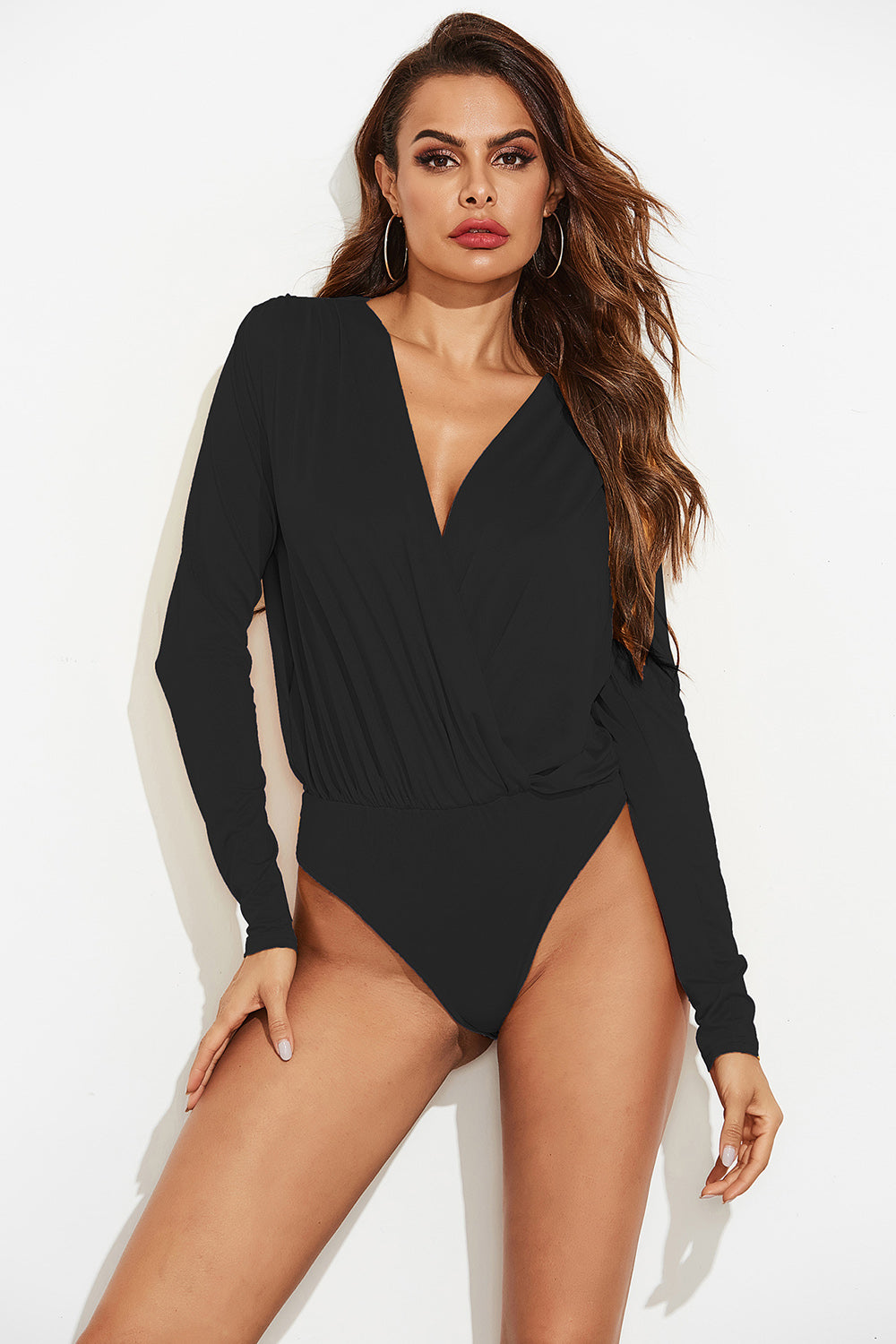 Surplice Long Sleeve Bodysuit - store name